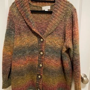 Christopher & banks collared button cardigan, 2X, earth tone, jewel tone, autumn